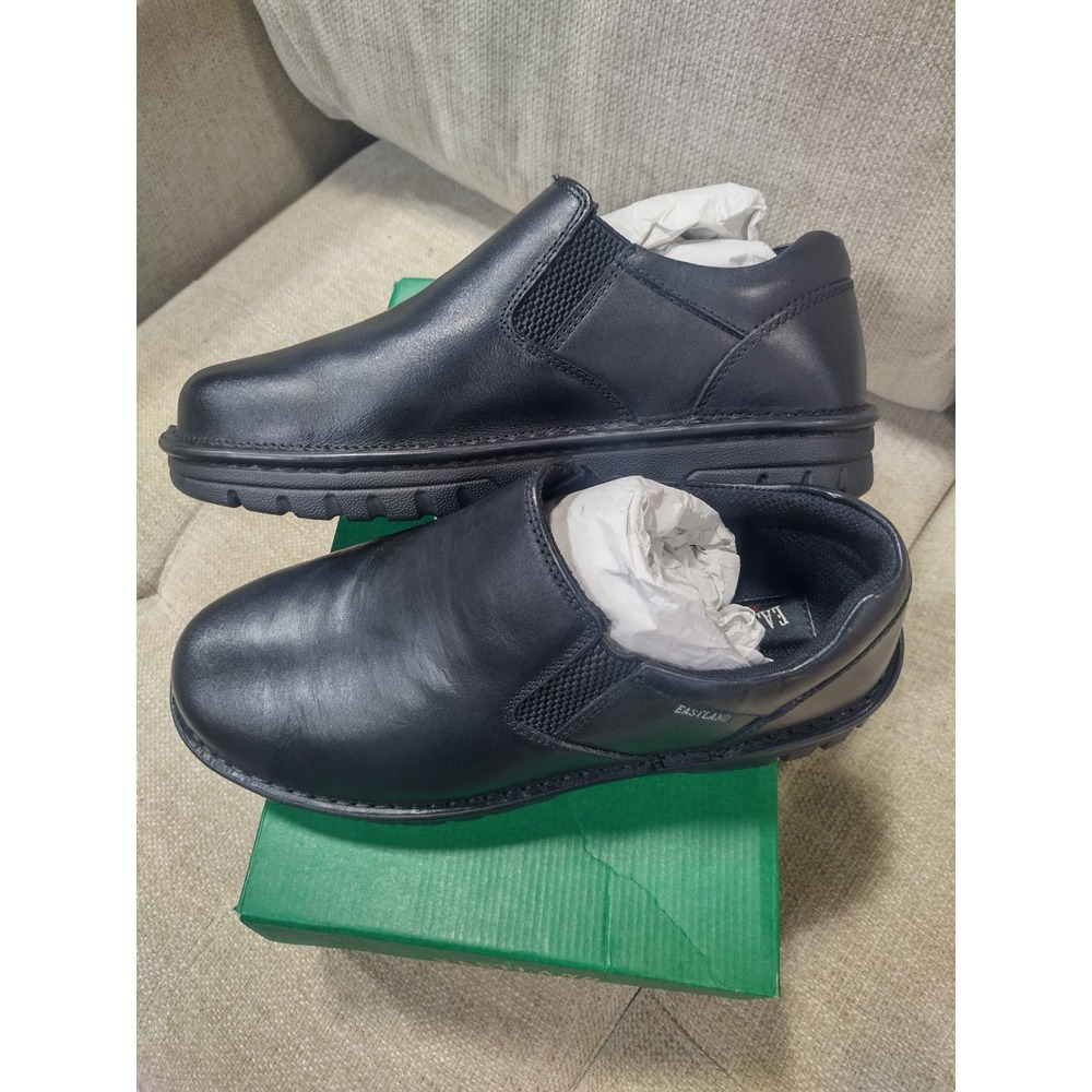 Eastland Newport Mens 11 Wide Black Leather Slip On Loafers Shoes 7181W - Picture 2 of 7